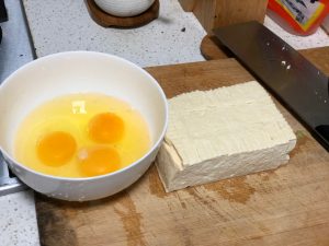 Fry Tofu with Egg step 1